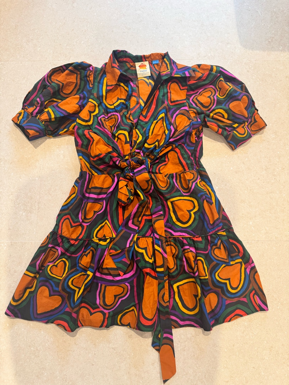 FARM Rio Short-Sleeve Bow-Front Mini Dress - Picture 3 of 12